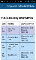 Singapore Calendar Holiday screenshot 2