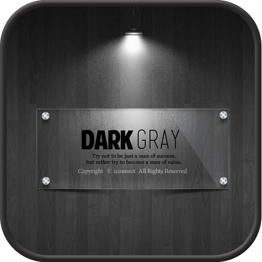 Dark gray go launcher theme