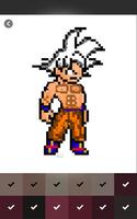 Pixel art Coloring by numbers for super sayain poster