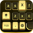 Thème du clavier noir d'or APK