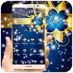 download Golden Blue Flower Deluxe Gold APK