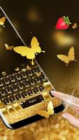 برنامه‌نما Gold Butterfly Shining Keyboard Theme عکس از صفحه