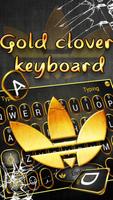 Beautiful Gold Clover Keyboard Theme Cartaz