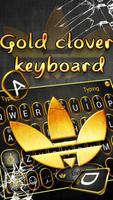 Poster Beautiful Gold Clover Keyboard Theme