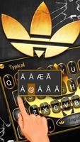 Beautiful Gold Clover Keyboard Theme syot layar 2