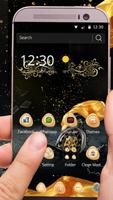 Golden Black Clock Theme 스크린샷 1