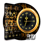 3D Gold Clock Theme آئیکن