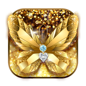 Diamond Butterfly Złoty Temat ikona
