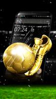 3D Gold Football Theme Affiche