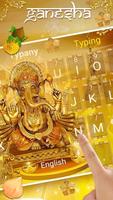 🙏Lord Golden Ganesha Keyboard Theme capture d'écran 1