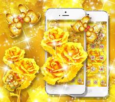 Golden Rose Butterfly Launcher Affiche