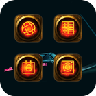 Golden Flame Metal Icon Pack For Yellow Fire Zeichen