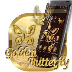 download Tema di lusso Golden Butterfly APK