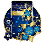 Golden Blue Flower Launcher icône