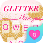 Golden Glitter Love Heart Keyboard Theme for Girls icon