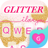 Golden Glitter Love Heart Keyboard Theme for Girls アイコン