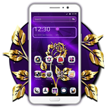 Golden Purple Flower Theme Launcher