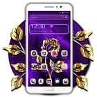 Golden Purple Flower icon
