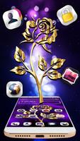 Golden Purple Flower poster