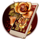 Złoty Red Luxury Rose motywu aplikacja