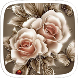 Golden Rose Flower Theme icône