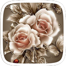 गोल्डन गुलाब का फूल थीम APK