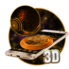 3d  Golden Sparkle Globe Theme آئیکن