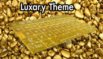 Golden Style 3D Keyboard Theme capture d'écran 1