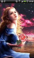 برنامه‌نما Sweet Girl And Rose LWP عکس از صفحه