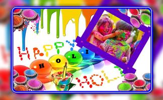 Happy Holi Photo Frame Affiche