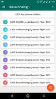 GATE 9 years Biotechnology solved Papers poster