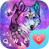 Thème de clavier Galaxy Magic Wolf pour les filles icône