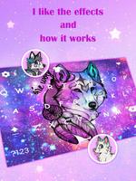 Thème de clavier Galaxy Magic Wolf pour les filles capture d'écran 2