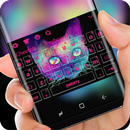 Galaxy Neon Cat Keyboard theme APK