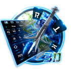 3D-Galaxie-Rocket-Tastatur Zeichen