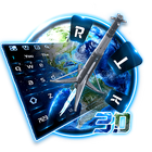 3D Galaxy Rocket Keyboard أيقونة