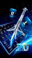 3D-Galaxie-Rocket-Tastatur Plakat