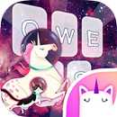 Thème de clavier Galaxy Unicorn Kitty pour filles APK