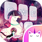 Galaxy Unicorn Kitty Keyboard Theme for Girls icon
