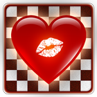 Checkers kiss love-icoon