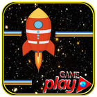 Flying in space icon