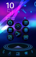 Next Launcher Theme Neon Blue Affiche