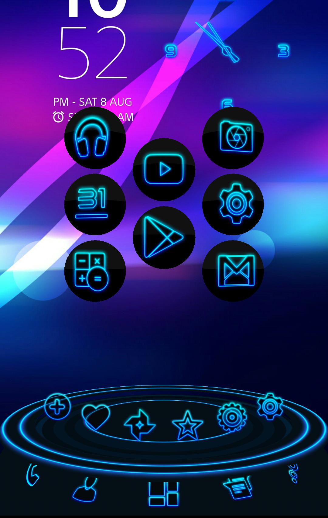 Next Launcher Theme Neon Blue For Android Apk Download - roblox icon neon blue