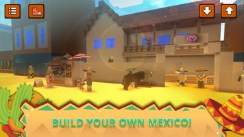 墨西哥工艺：野牛和卷饼世界。 制作游戏 海报