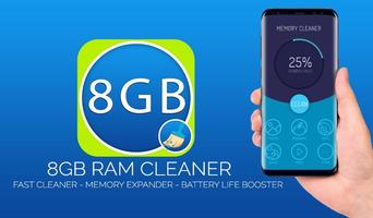 8GB Ram Cleaner booster : memory expander pro 2018 poster