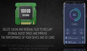 100GB Micro Sd Card & Ram Expander - Cleaner Cache Affiche