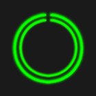 Green C-Circle Neon Clock icône