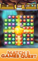 Gem Quest - Jewelry Challenging Match Puzzle اسکرین شاٹ 1