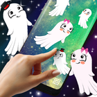 Friendly Halloween Ghosts on Screen أيقونة
