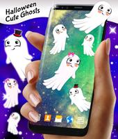 Friendly Halloween Ghosts on Screen الملصق